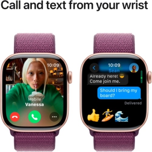 Смарт-часы Apple Watch Series 10 GPS 46mm Rose Gold Aluminium Case with Plum Sport Loop (MWWV3QH/A)