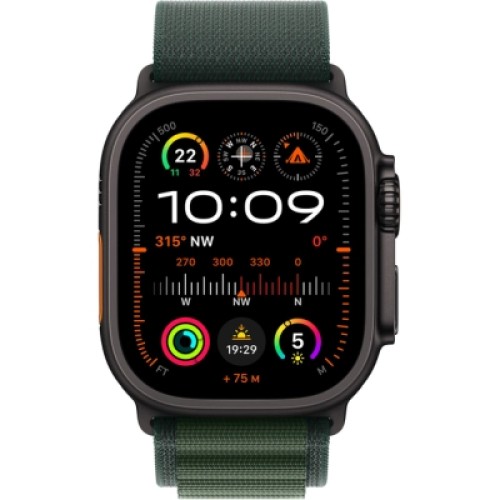 Смарт-часы Apple Watch Ultra 2 2024 GPS + Cellular 49mm Black Titanium Case with Dark Green Alpine Loop - Small (MX4Q3UL/A)