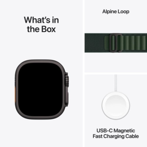 Смарт-часы Apple Watch Ultra 2 2024 GPS + Cellular 49mm Black Titanium Case with Dark Green Alpine Loop - Large (MX4T3UL/A)
