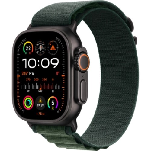 Смарт-часы Apple Watch Ultra 2 2024 GPS + Cellular 49mm Black Titanium Case with Dark Green Alpine Loop - Large (MX4T3UL/A)