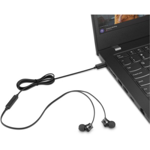Наушники Lenovo USB-C Wired In-Ear Headphone Black (4XD1J77351)