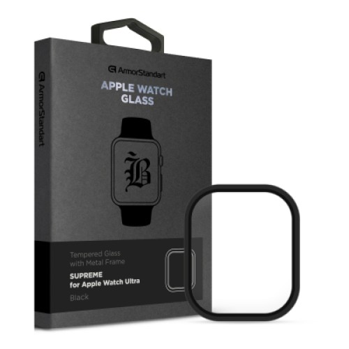 Стекло защитное Armorstandart Supreme BI Metal Frame Apple Watch Ultra 49 mm Black (ARM78299)
