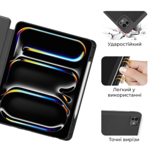 Чехол для планшета AirOn Premium SOFT iPad Pro 13 2024 + Film Black (4822352781129)
