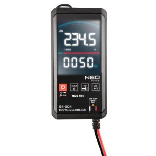 Цифровой мультиметр Neo Tools 0-600V, жидкокристаллический дисплей с подсветкой, сенсорный (94-004)