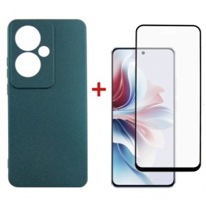 Чехол для мобильного телефона Dengos Oppo Reno 11F + glass Green (DG-KM-96)