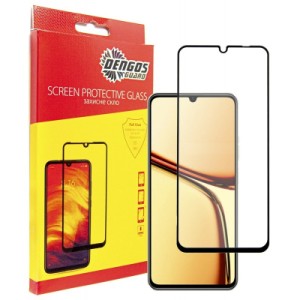 Стекло защитное Dengos Full Glue Realme C61 (black) (TGFG-372)