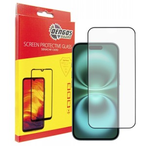 Стекло защитное Dengos Full Glue iPhone 16 (black) (TGFG-366)