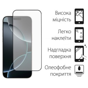 Стекло защитное Dengos Full Glue iPhone 16 Pro (black) (TGFG-367)