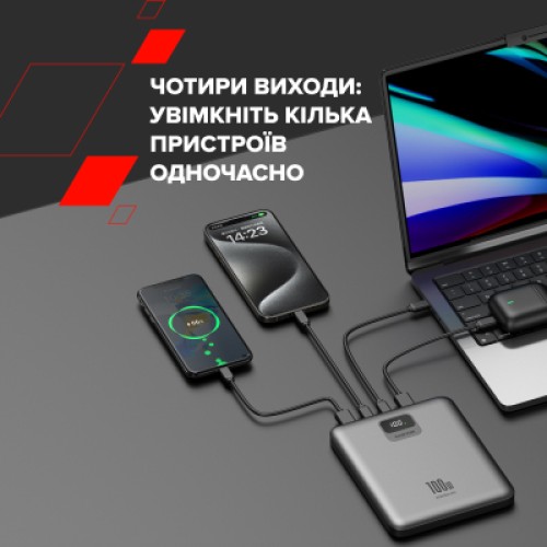 Батарея универсальная Canyon PB-2008 20000mAh PD/100W Q.C/3.0 (CNE-CPB2008DG)