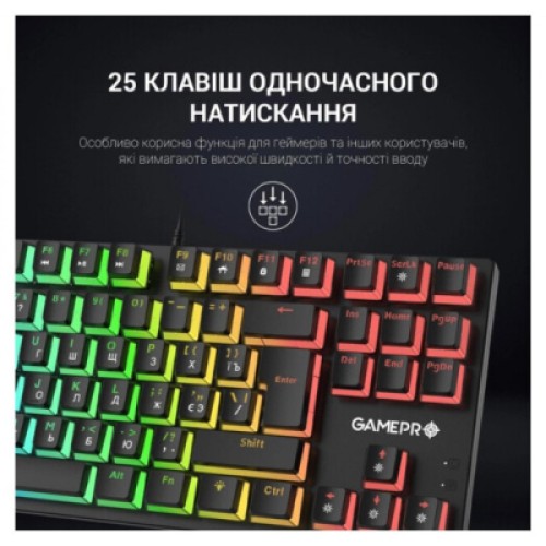 Клавиатура GamePro MK80B RGB Blue Switch USB Black (MK80B)