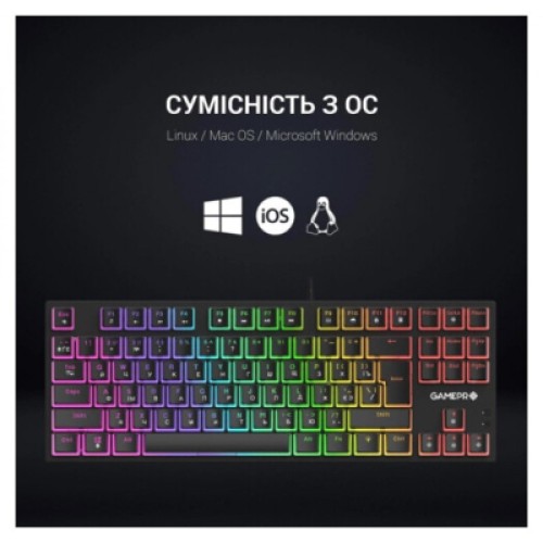 Клавиатура GamePro MK80B RGB Blue Switch USB Black (MK80B)