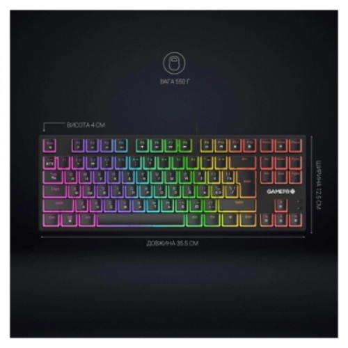 Клавиатура GamePro MK80B RGB Blue Switch USB Black (MK80B)