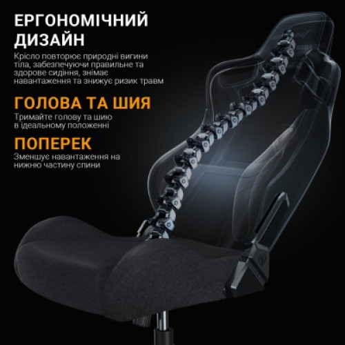 Кресло игровое Anda Seat Kaiser Frontier Fabric Size XL Black (AD12YXL-17-B-F-B01)