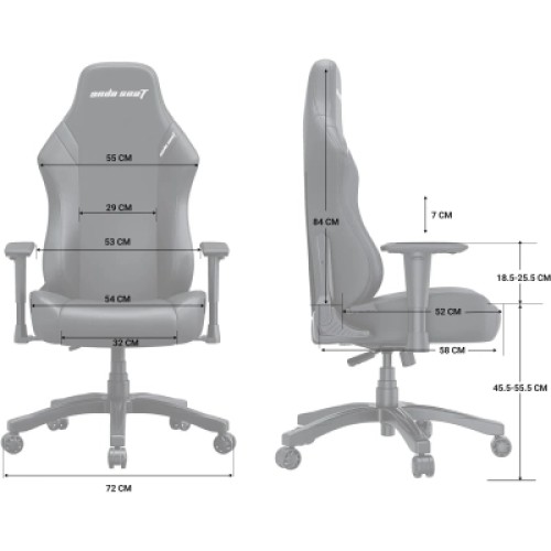 Кресло игровое Anda Seat Luna Color PVC Size L Black/Blue (AD18-48-BS-PV)