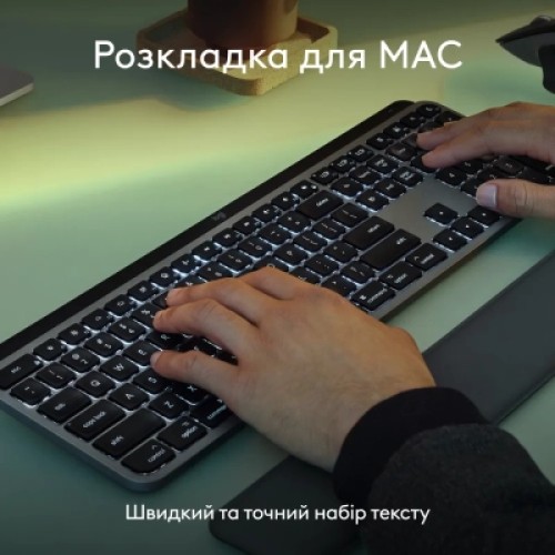 Клавиатура Logitech MX Keys S для MAC Bluetooth/Wireless UA Space Grey (920-011637)