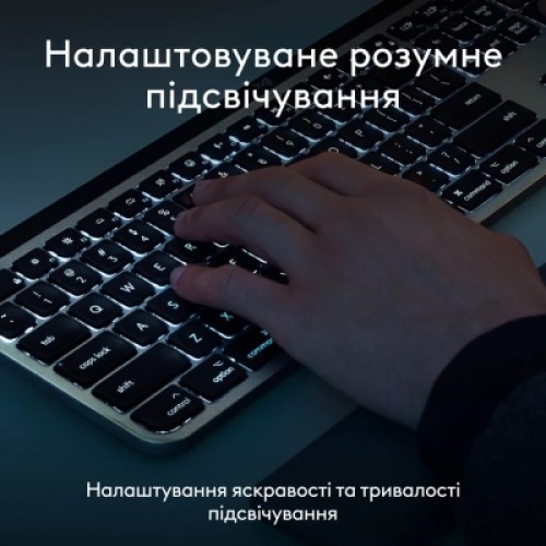 Клавиатура Logitech MX Keys S для MAC Bluetooth/Wireless UA Space Grey (920-011637)