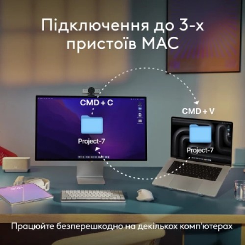 Клавиатура Logitech MX Keys S для MAC Bluetooth/Wireless UA Space Grey (920-011637)
