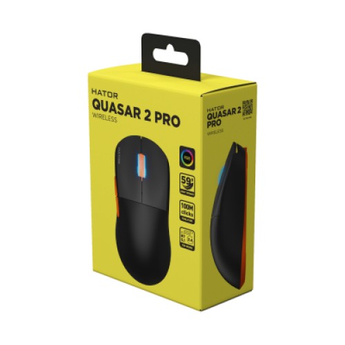 Мышка Hator Quasar 2 Pro Wireless/Bluetooth/USB Black/Orange (HTM560BO) Мышка Hator Quasar 2 Pro Wireless/Bluetooth/USB Black/Orange (HTM560BO)