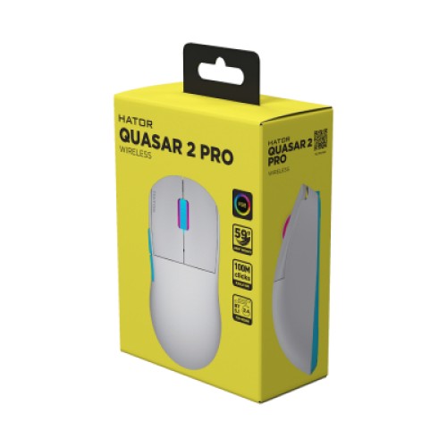 Мышка Hator Quasar 2 Pro Wireless/Bluetooth/USB White/Cyan (HTM561WC) Мышка Hator Quasar 2 Pro Wireless/Bluetooth/USB White/Cyan (HTM561WC)