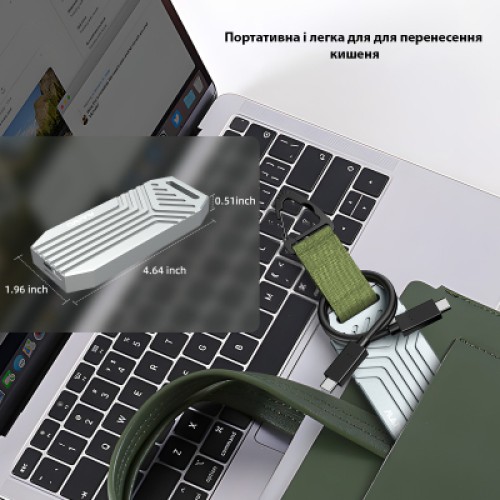 Карман внешний Maiwo M.2 SSD NVMe 2280 ч-з USB4.0 Type-C 40Gbps (K1695)