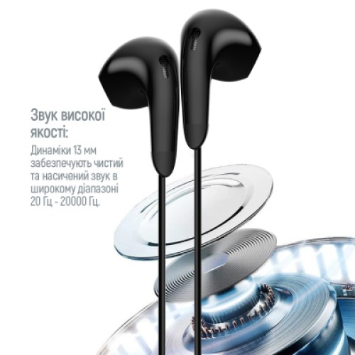 Наушники ColorWay 3.5 mm Wired Earphone Sound Wave Black (CW-WD04BK)