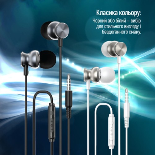 Наушники ColorWay 3.5 mm Wired Earphone UrbanBeat Black (CW-WD03BK)