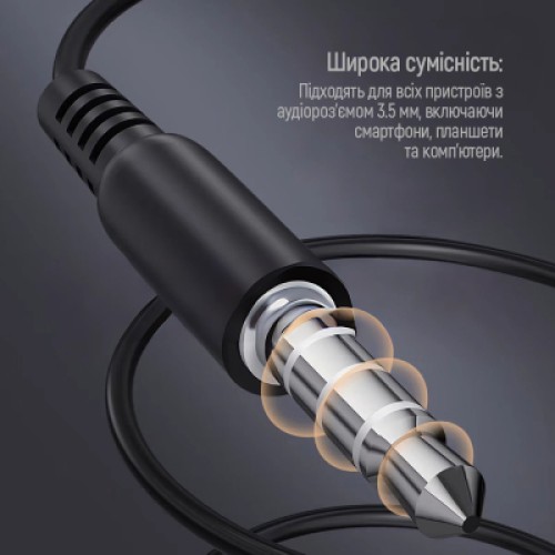 Наушники ColorWay 3.5 mm Wired Earphone UrbanBeat Black (CW-WD03BK)
