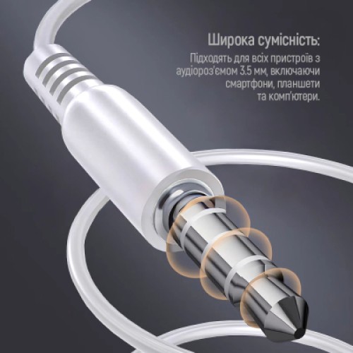 Наушники ColorWay 3.5 mm Wired Earphone UrbanBeat White (CW-WD03WT)