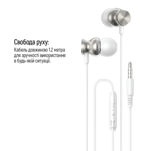 Наушники ColorWay 3.5 mm Wired Earphone UrbanBeat White (CW-WD03WT)