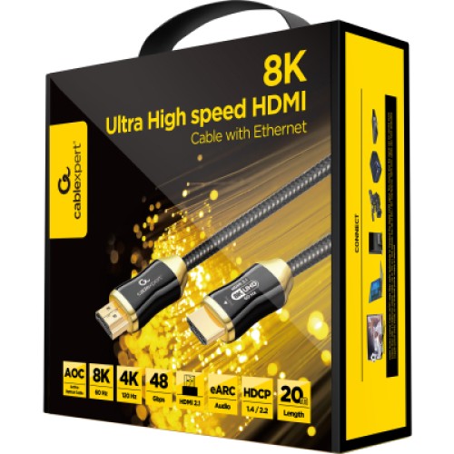 Кабель мультимедийный HDMI to HDMI 20.0m V.2.1, 8K 60Hz/4K 144Hz Optical Cablexpert (CCBP-HDMI8K-AOC-20M-EU)
