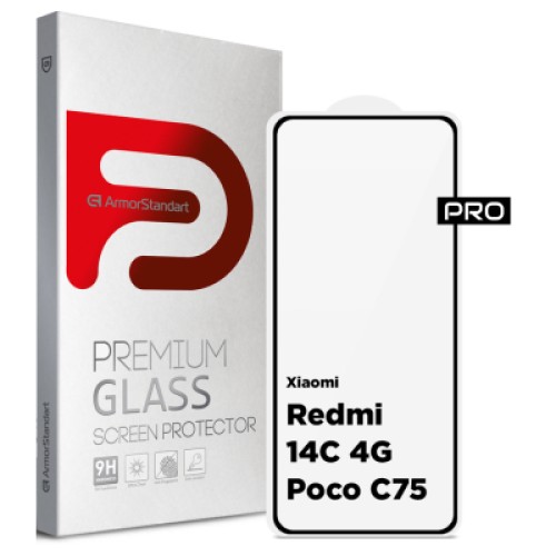 Стекло защитное Armorstandart Pro Xiaomi Redmi 14C 4G / Poco C75 Black (ARM79332)