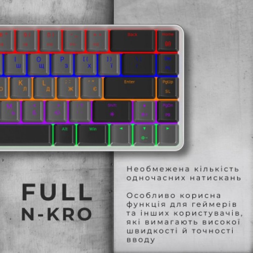 Клавиатура GamePro MK122R Red Swich Low Profile Wireless Dark Gray (MK122R)