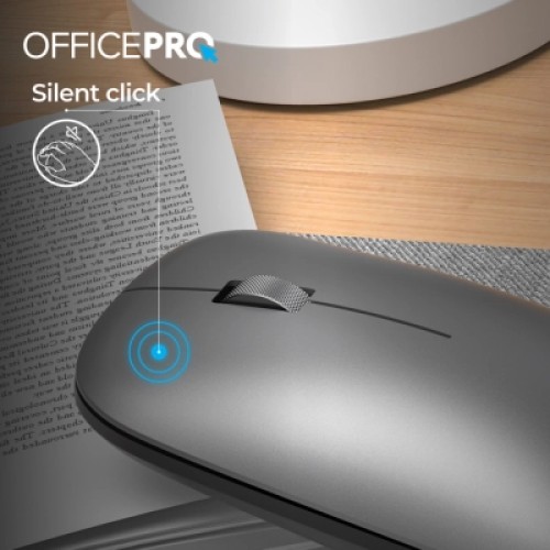Мышка OfficePro M225G Silent Click Wireless Gray (M225G)