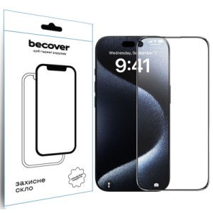 Стекло защитное BeCover Apple iPhone 16 Plus Black (712123)