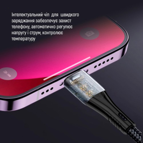 Дата кабель USB 2.0 AM to Lightning + Micro 5P + Type-C 1.2m 3.0A (PD60W data) Black ColorWay (CW-CBPDU3060-BK)