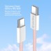 Дата кабель USB-C to USB-C 1.0m 60W 3.0А pink ColorWay (CW-CBPDCC061-P)