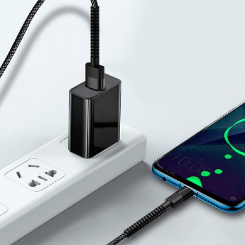 Дата кабель USB 2.0 AM to Type-C 1.0m 2.4А black ColorWay (CW-CBUC063-BK)