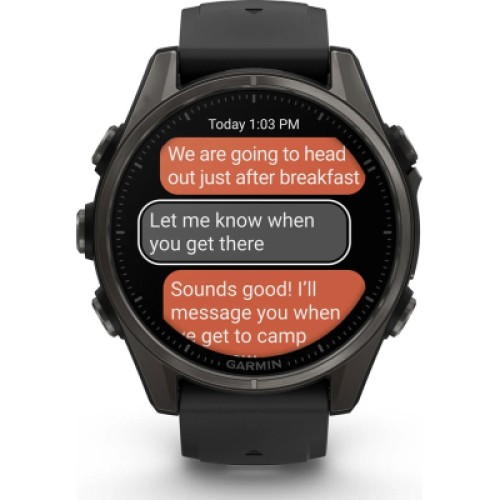Смарт-часы Garmin fenix 8 43mm, AMOLED, Saph, CrbnGry Ti/Blk, Blk/PebblGryBnd, (010-02903-21)