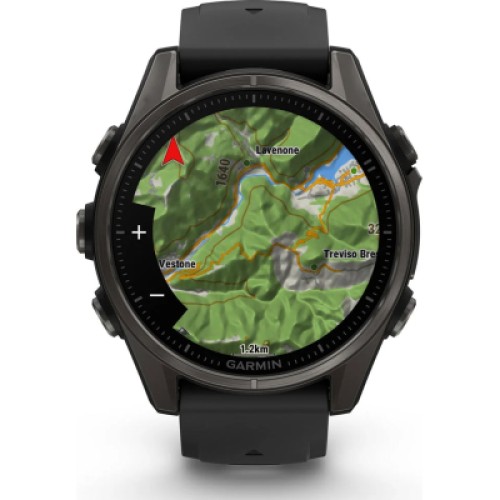 Смарт-часы Garmin fenix 8 43mm, AMOLED, Saph, CrbnGry Ti/Blk, Blk/PebblGryBnd, (010-02903-21)