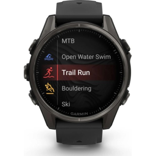Смарт-часы Garmin fenix 8 43mm, AMOLED, Saph, CrbnGry Ti/Blk, Blk/PebblGryBnd, (010-02903-21)