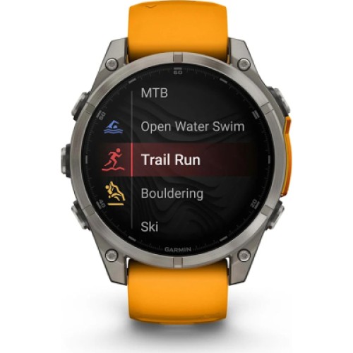 Смарт-часы Garmin fenix 8 47mm, AMOLED, Saph, Ti/Bare/Grpht, SparkOrg/GrphtBd, (010-02904-11)