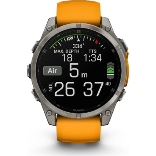 Смарт-часы Garmin fenix 8 47mm, AMOLED, Saph, Ti/Bare/Grpht, SparkOrg/GrphtBd, (010-02904-11)