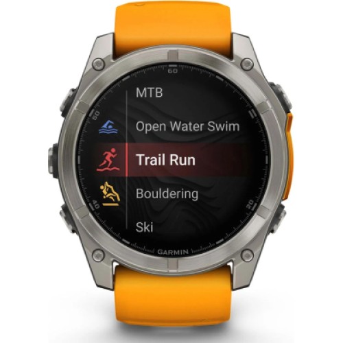 Смарт-часы Garmin fenix 8 51mm, AMOLED, Saph, Ti/Bare/Grpht, SparkOrg/GrphtBd, (010-02905-11)