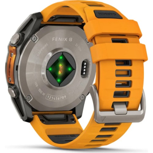 Смарт-часы Garmin fenix 8 51mm, AMOLED, Saph, Ti/Bare/Grpht, SparkOrg/GrphtBd, (010-02905-11)
