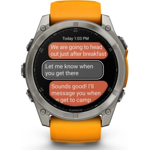 Смарт-часы Garmin fenix 8 51mm, AMOLED, Saph, Ti/Bare/Grpht, SparkOrg/GrphtBd, (010-02905-11)