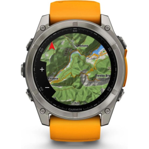 Смарт-часы Garmin fenix 8 51mm, AMOLED, Saph, Ti/Bare/Grpht, SparkOrg/GrphtBd, (010-02905-11)