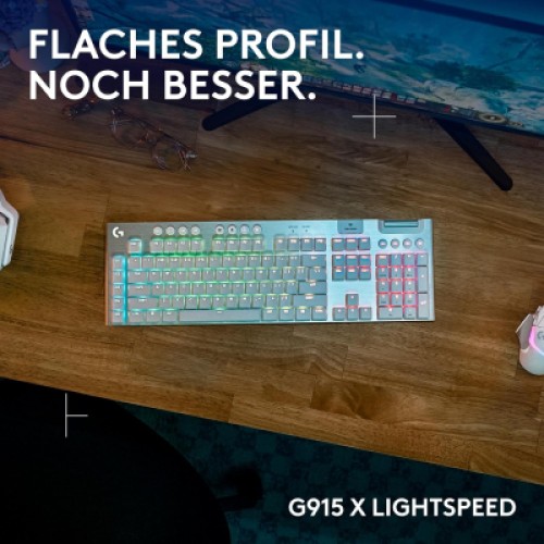 Клавиатура Logitech G915 X Lightspeed Switch-Tactile Wireless/Bluetooth/USB UA White (920-012690)