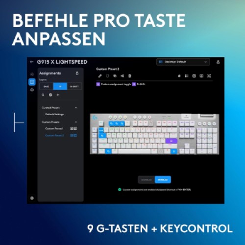 Клавиатура Logitech G915 X Lightspeed Switch-Tactile Wireless/Bluetooth/USB UA White (920-012690)