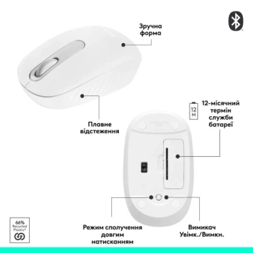 Мышка Logitech M196 Bluetooth Off-White (910-007460)