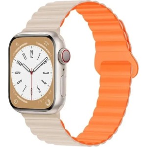 Ремінець до смарт-годинника Drobak Silicone Magnetic Link для Apple Watch All Series 38/40/41mm Starlight orange (898924)